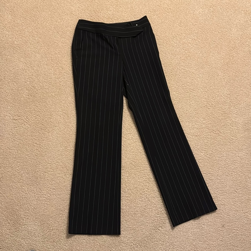 Loft black with tiny white stripe dress pants.